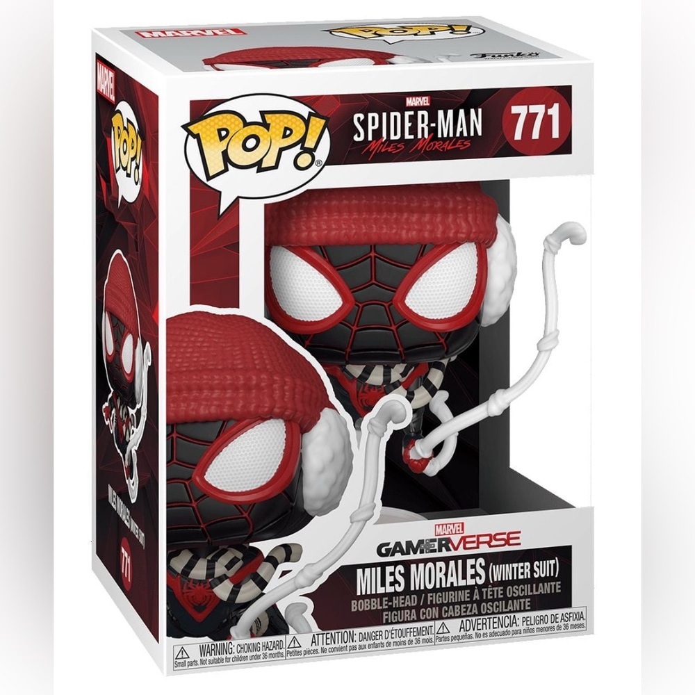 NWT Funko Pop Miles Morales Winter Suit Bobble-Head #771 w/ Collector Case